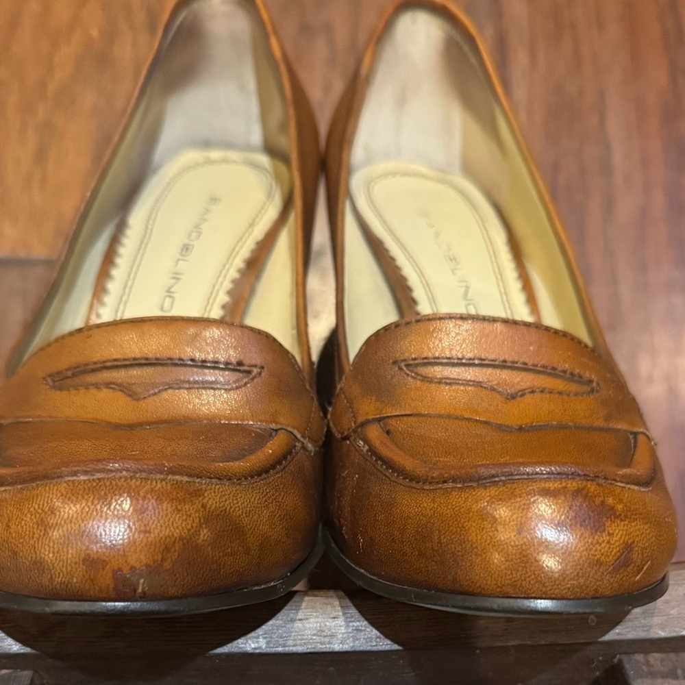 Bandolino Brown Leather Block Heel Pumps 3” Heel Size 7.5M - Picture 3 of 5